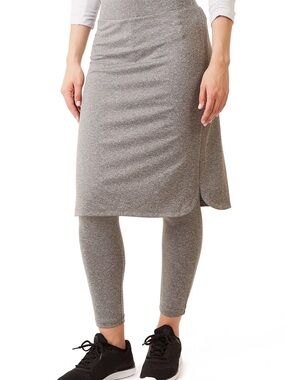 Long ShirtTail Snoga Athletic Skirt in Heather Gray